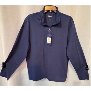 IZOD Mens Medium Popcorn Jacquard Quarter Zip Pullover NEW w/Tags Medieval Blue